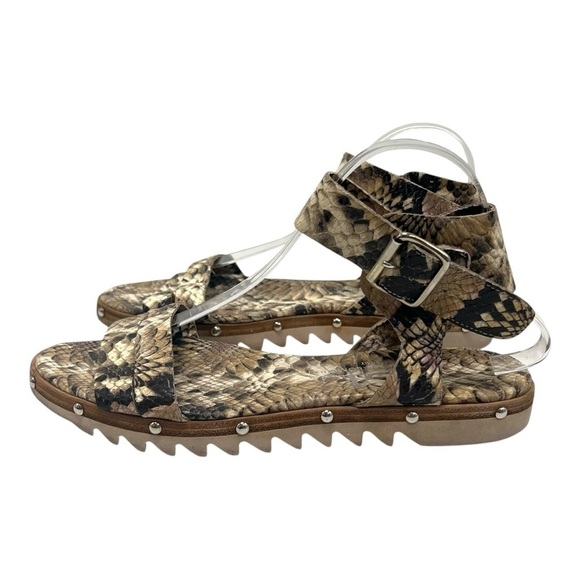 AGL Attilio Giusti Leombrum Leather Python Snake Print Sandal Women EU 40 US 9.5 - Picture 6 of 15